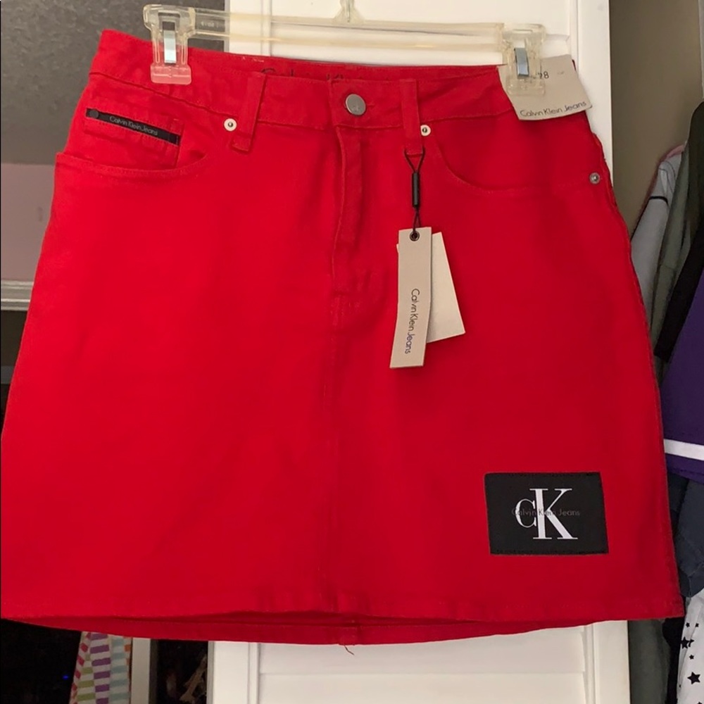 Calvin Klein Red Skirt